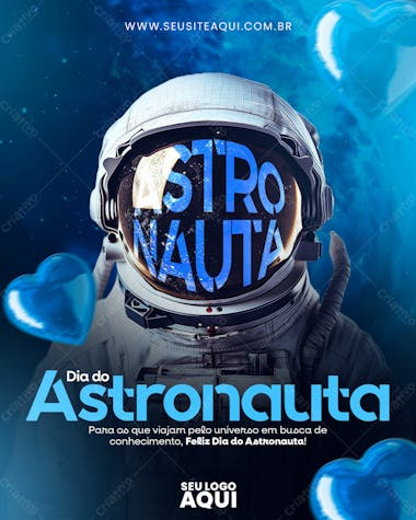 Feed | dia do astronauta | social media | psd editável