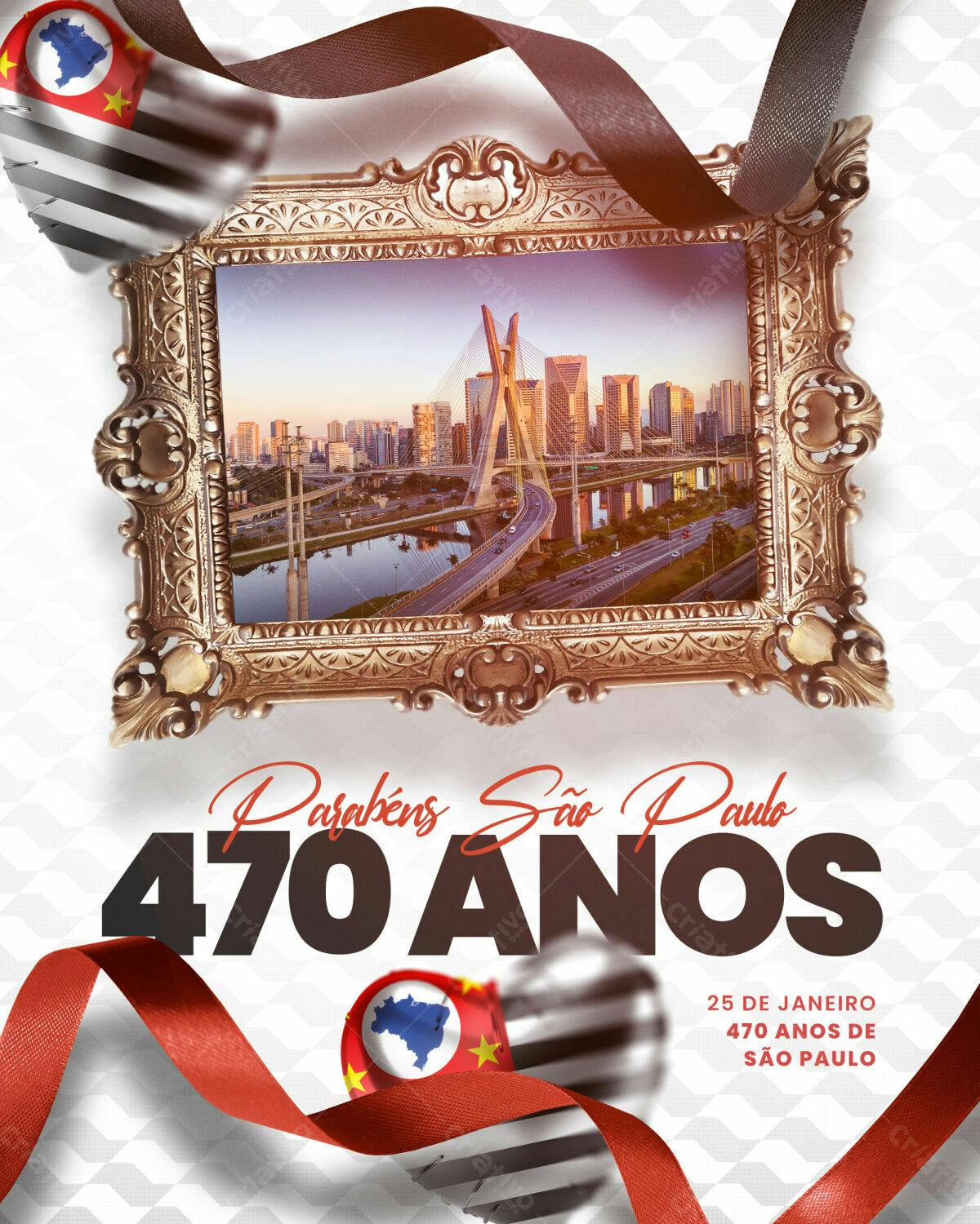 Flyer 470 Anos de São Paulo PSD Editável