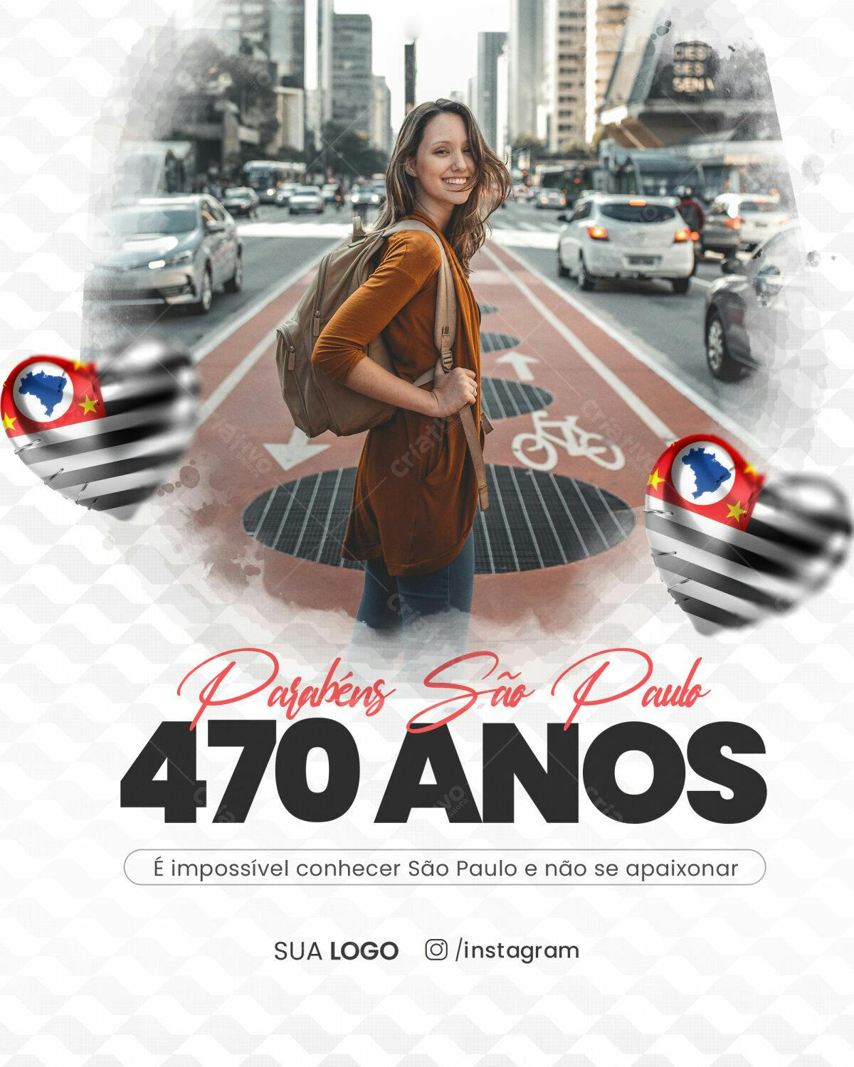 Flyer Aniversário 470 Anos São Paulo PSD Editável