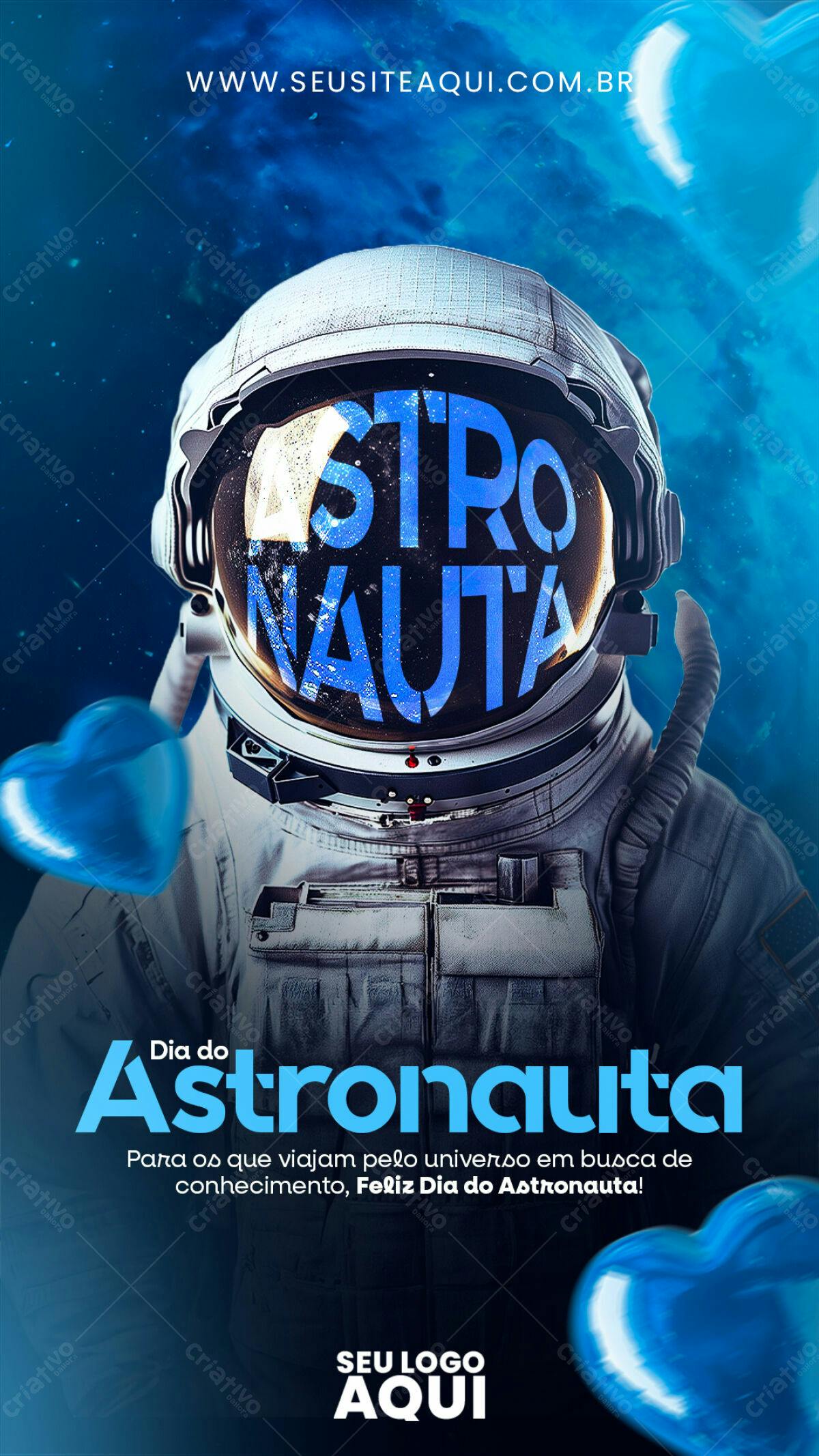 Flyer Dia do Astronauta PSD Editável