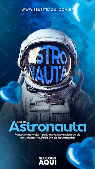 Story | dia do astronauta | social media | psd editável