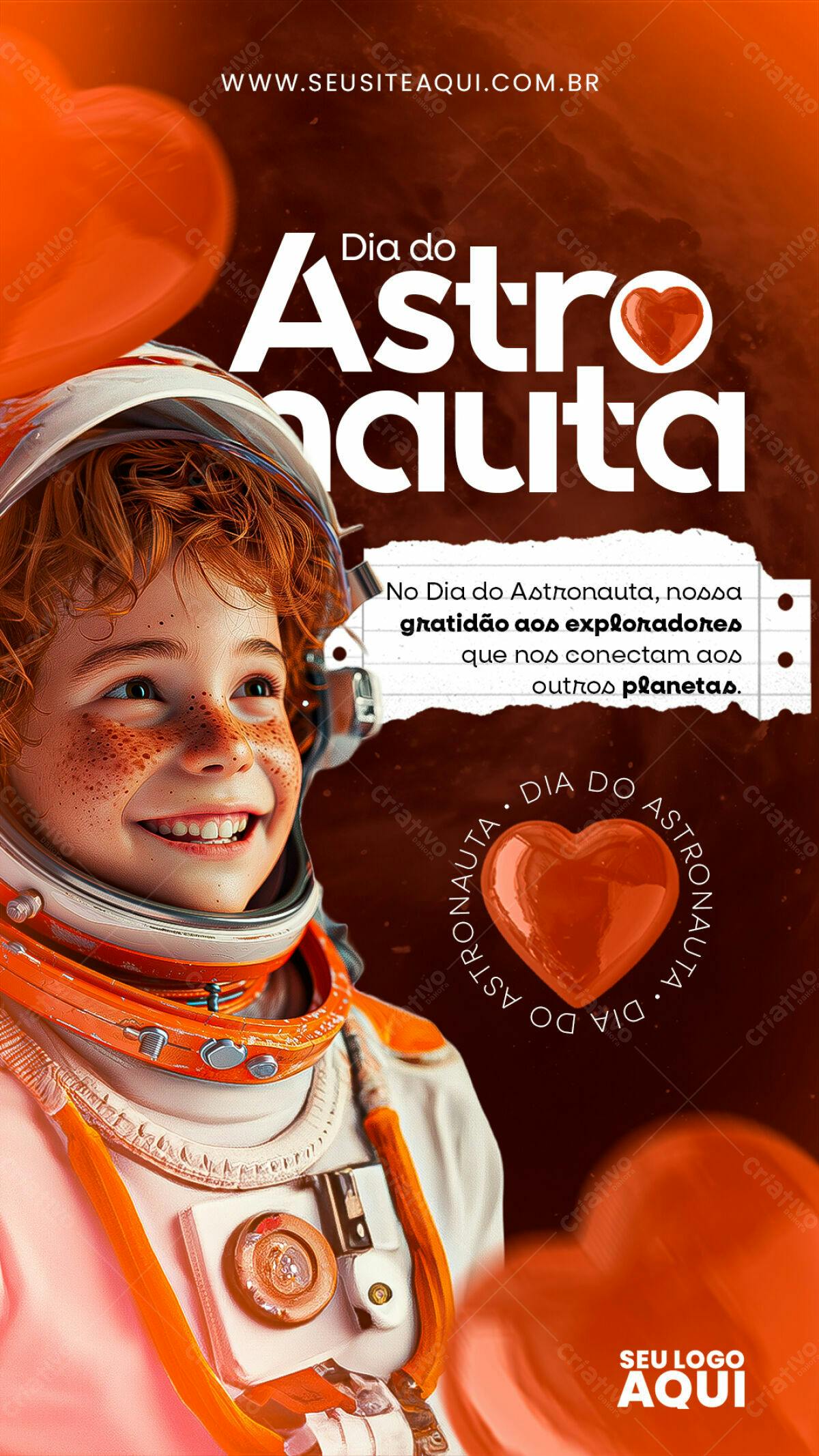 Flyer Dia do Astronauta PSD Editável