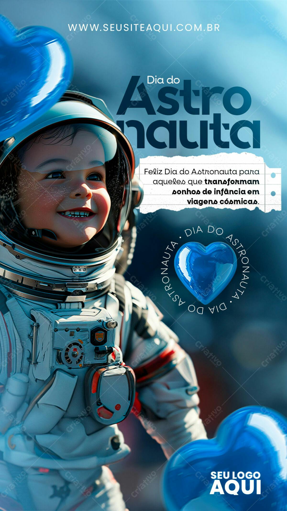 Flyer Dia do Astronauta PSD Editável