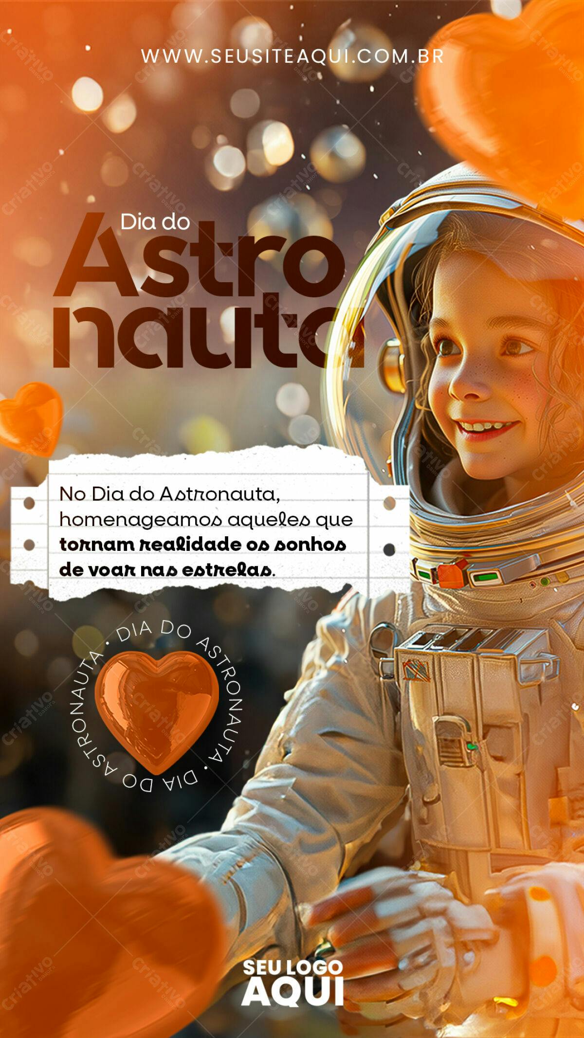 Flyer Dia do Astronauta PSD Editável