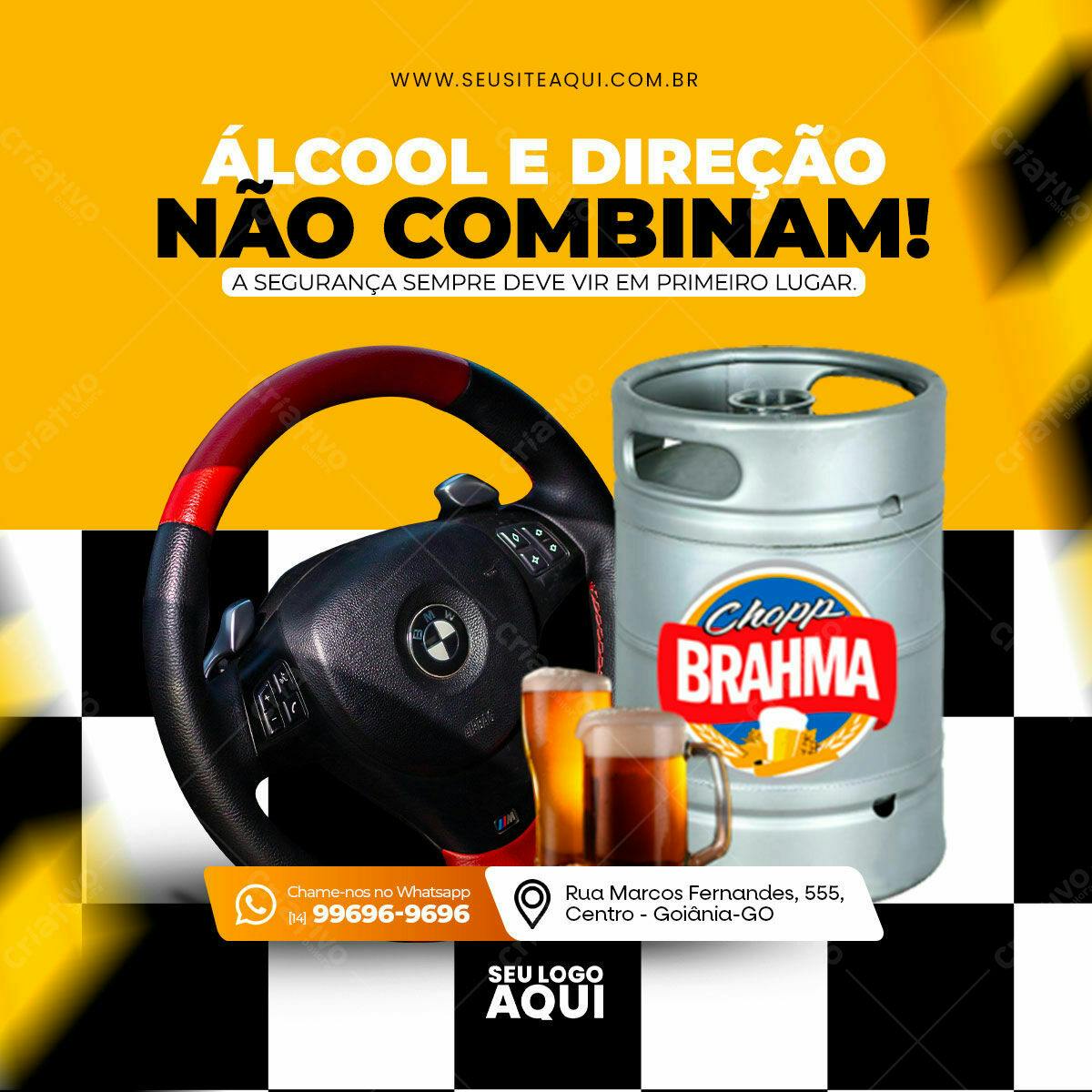 Flyer Campanha Álcool e Direção PSD Editável