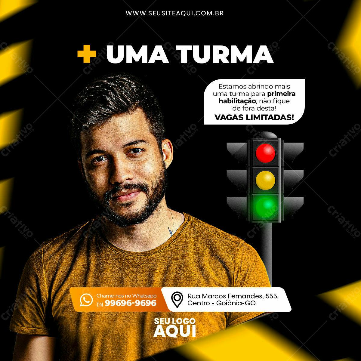 Flyer para Curso de Primeira Habilitação PSD Editável