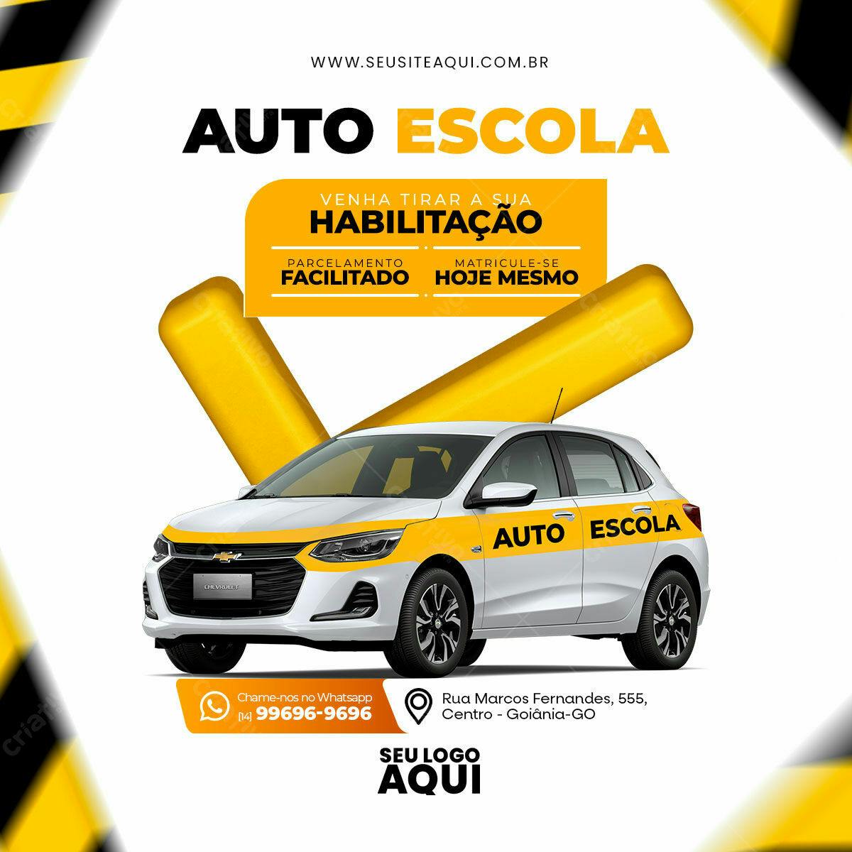 Flyer para Auto Escola PSD Editável