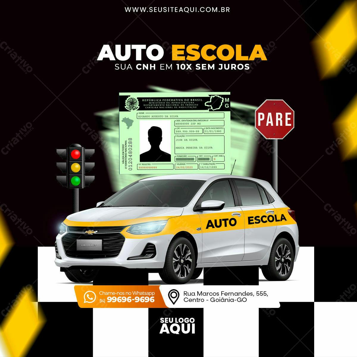 Flyer para Auto Escola PSD Editável