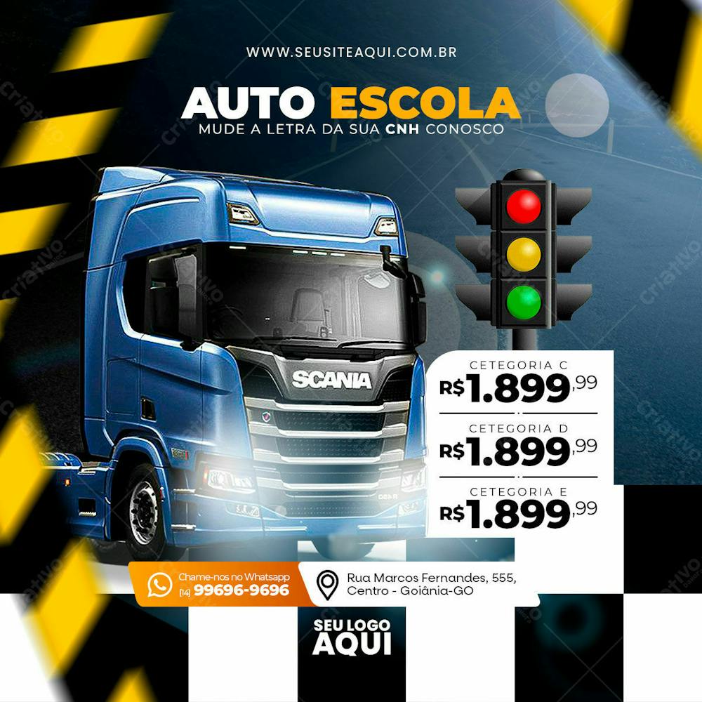 AUTO ESCOLA | SOCIAL MEDIA | PSD EDITÁVEL