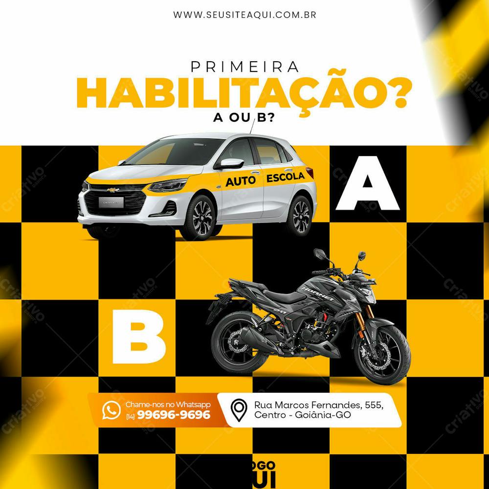 AUTO ESCOLA | SOCIAL MEDIA | PSD EDITÁVEL