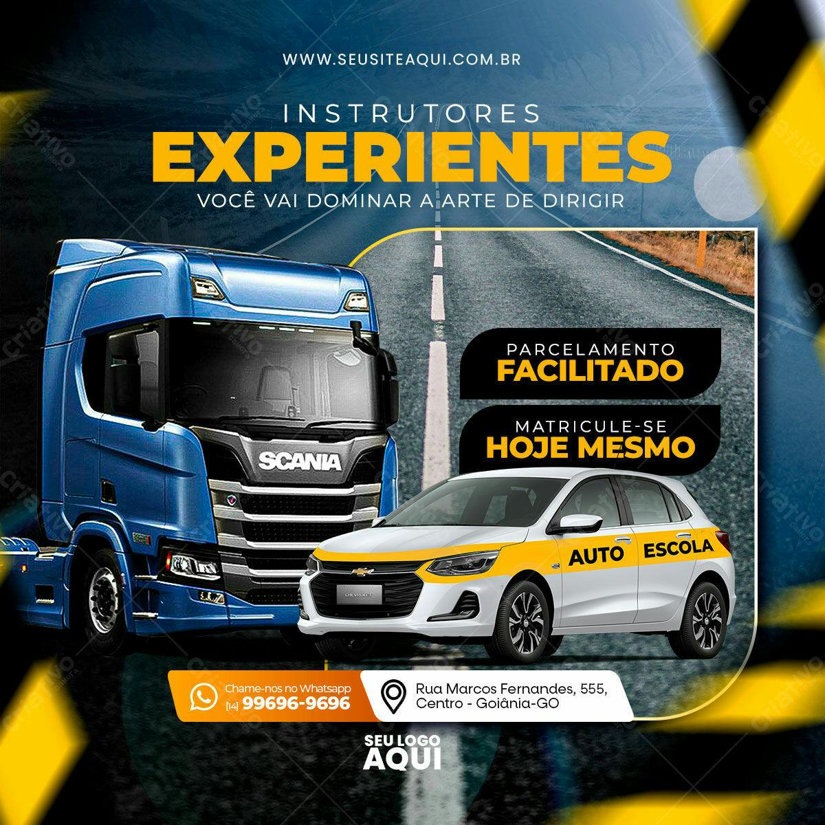Flyer para Auto Escola PSD Editável