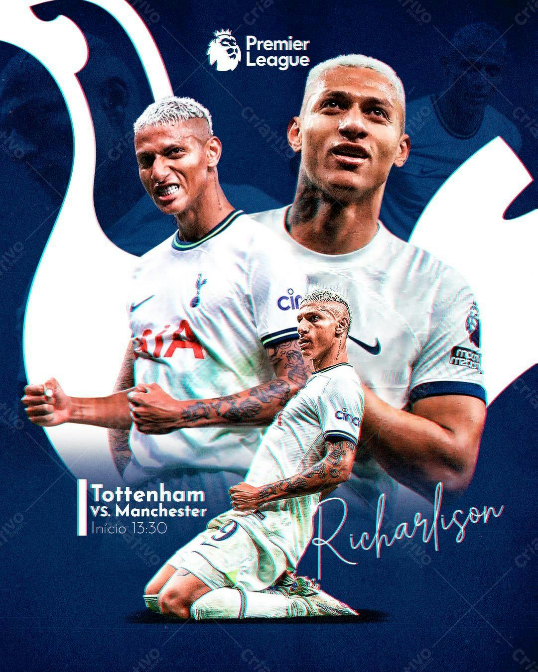 Poster Tottenham x Manchester PSD Editável