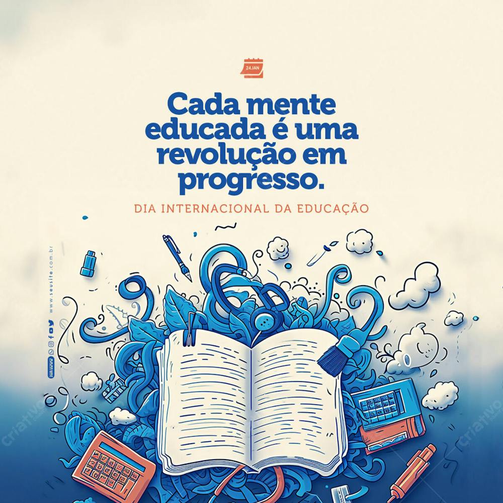 Social Media   Dia Internacional Da Educação   Revolução Em Progresso