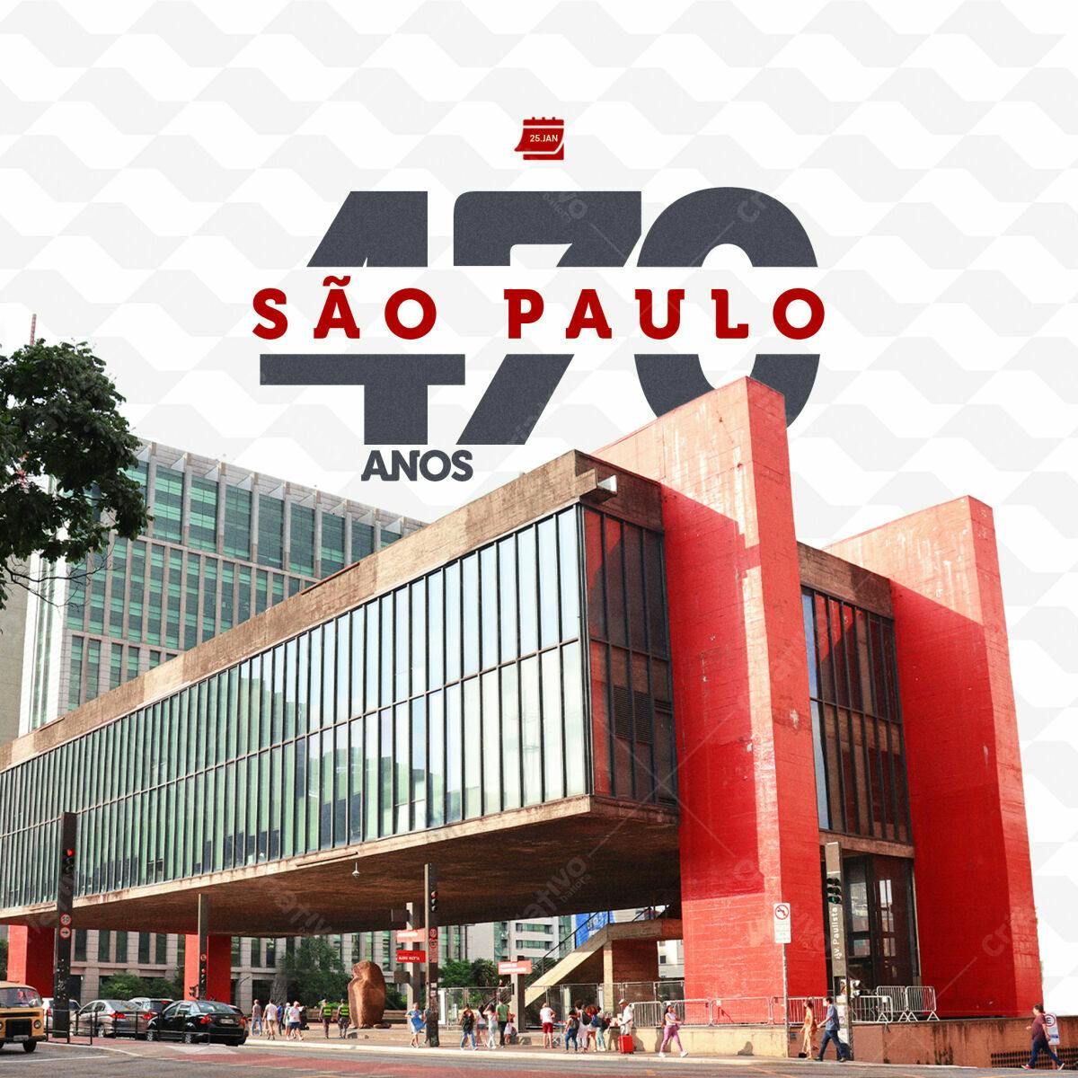 Flyer 470 Anos São Paulo PSD Editável