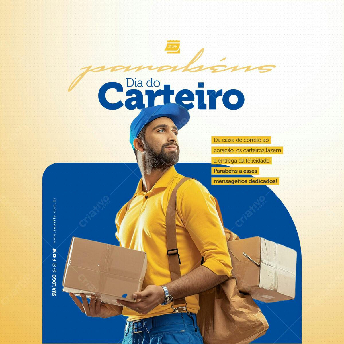 Postagem Dia do Carteiro PSD Editável
