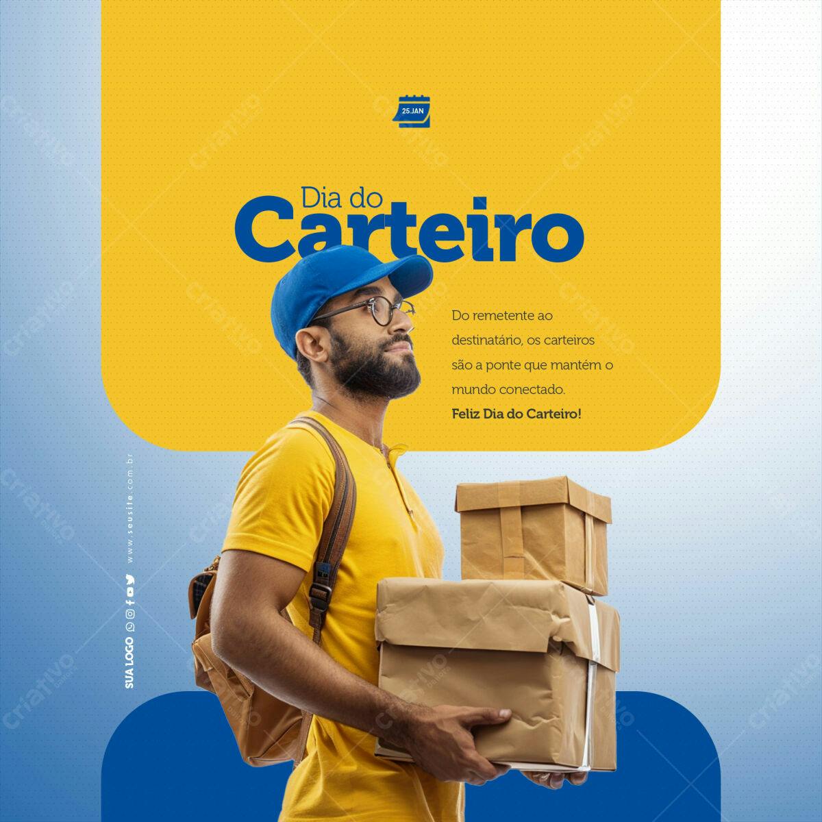Postagem Dia do Carteiro PSD Editável
