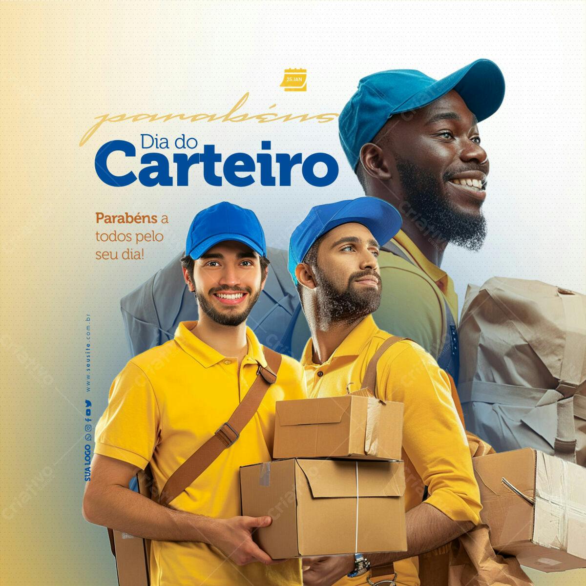 Flyer Dia do Carteiro PSD Editável