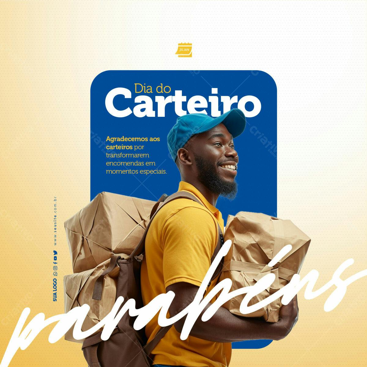 Postagem Dia do Carteiro PSD Editável