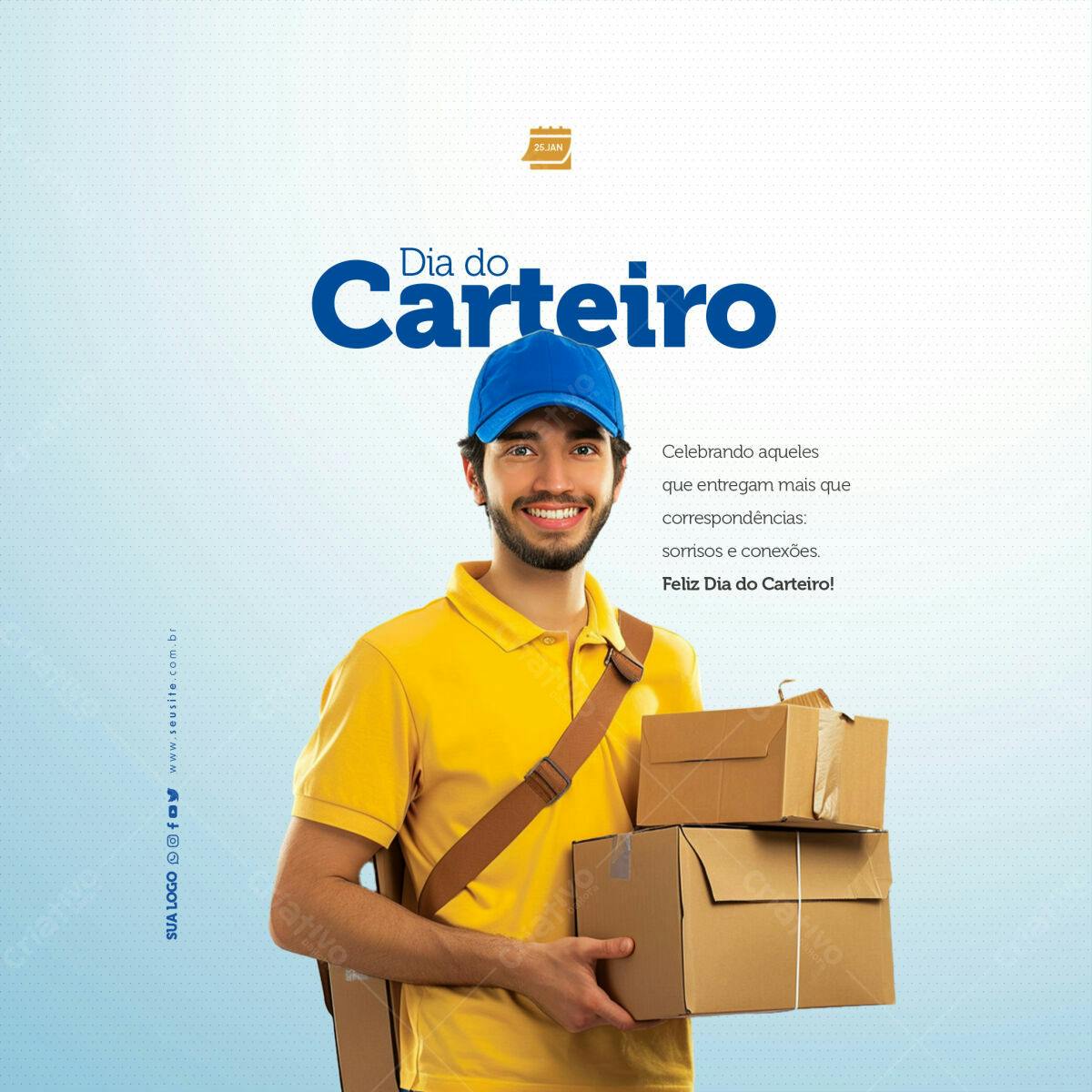 Postagem Dia do Carteiro PSD Editável