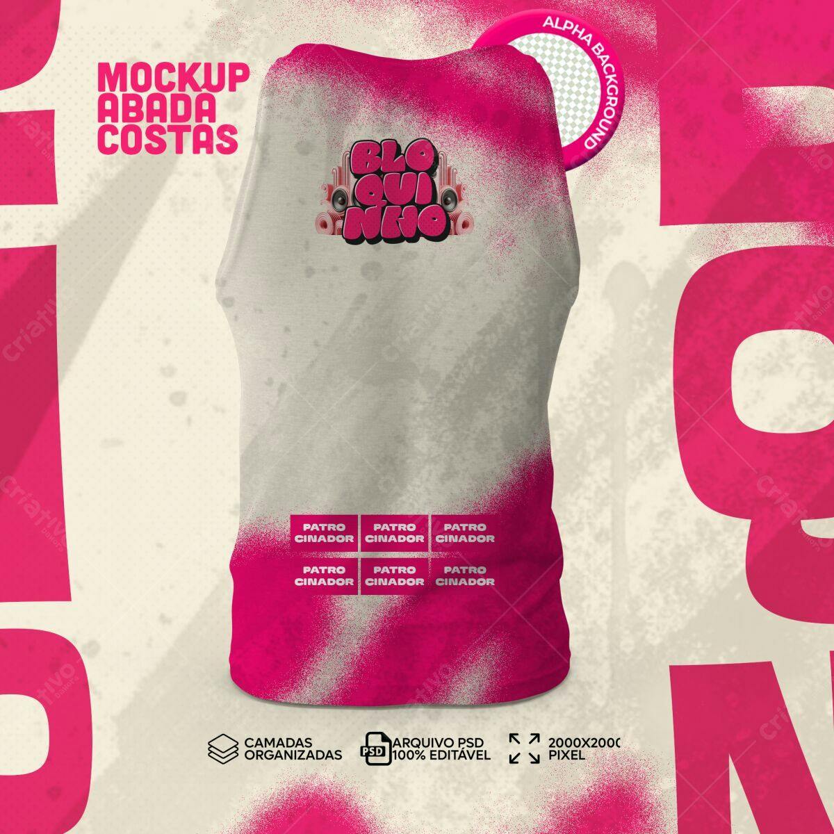 Mockup de Abada com Design Moderno em Rosa e Bege
