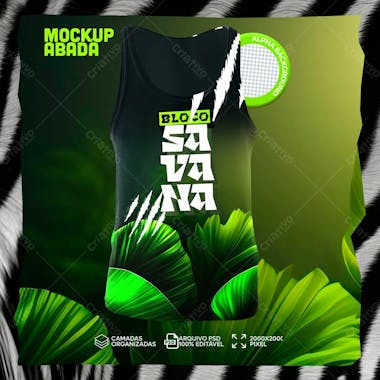 Mockup abadá blco savana psd editável