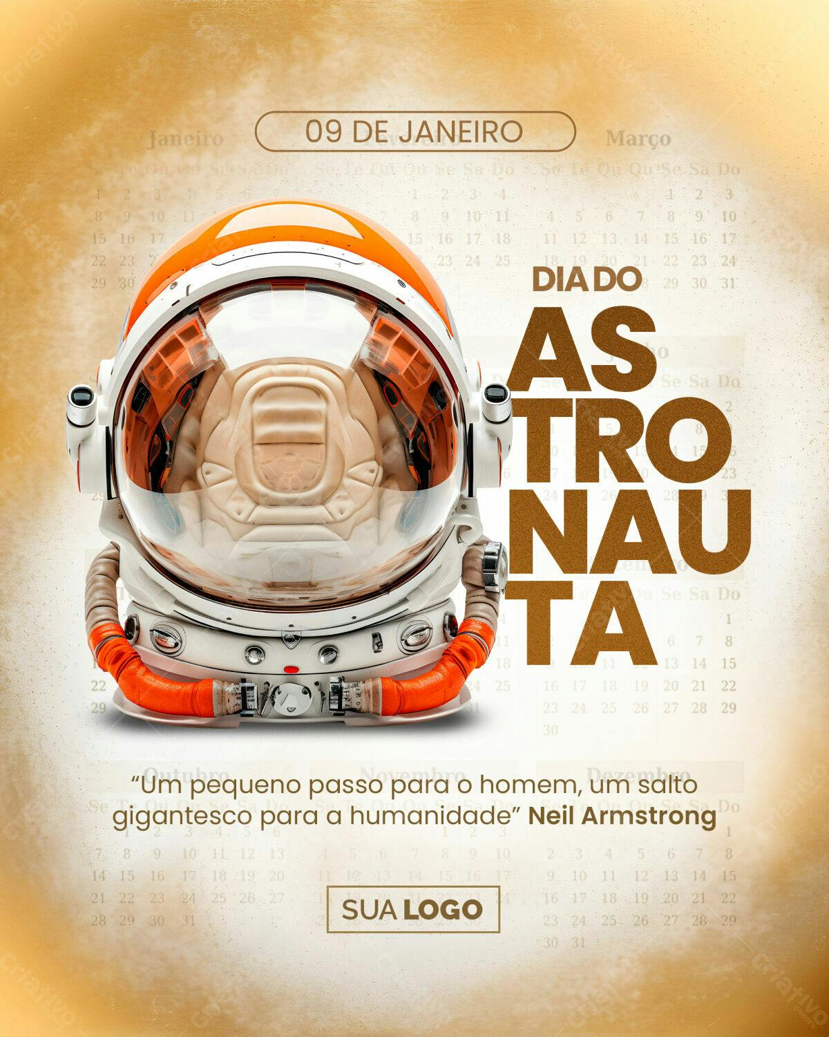 Flyer Dia do Astronauta PSD Editável