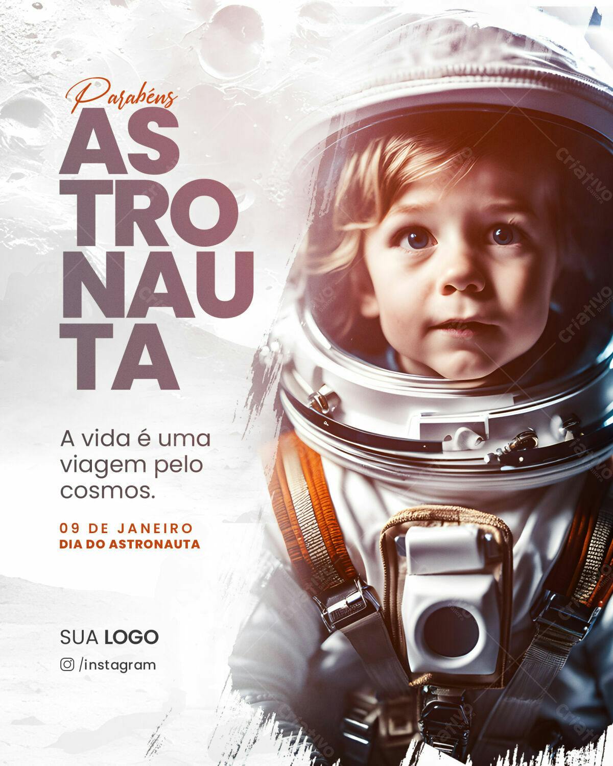 Flyer Dia do Astronauta PSD Editável