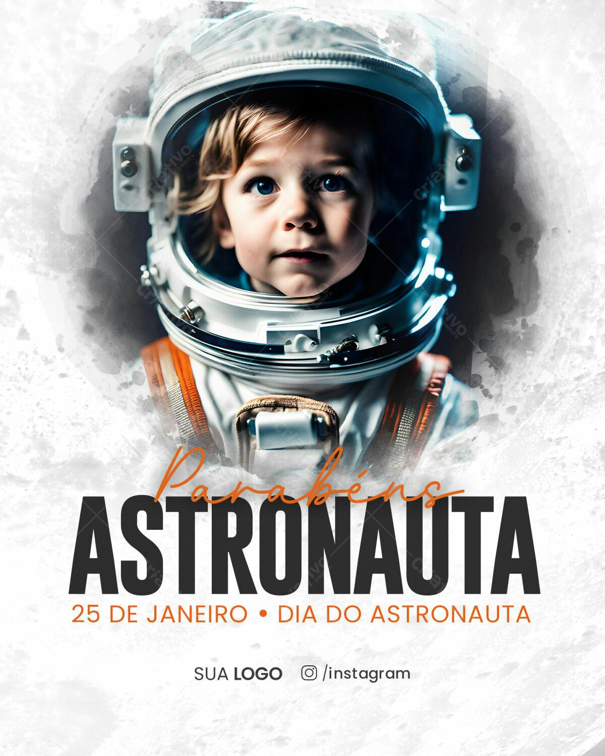 Flyer Dia do Astronauta PSD Editável