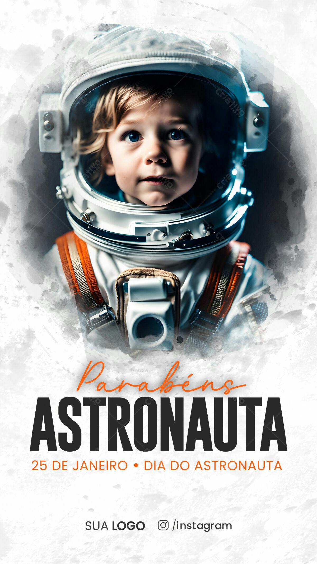 Flyer Dia do Astronauta PSD Editável