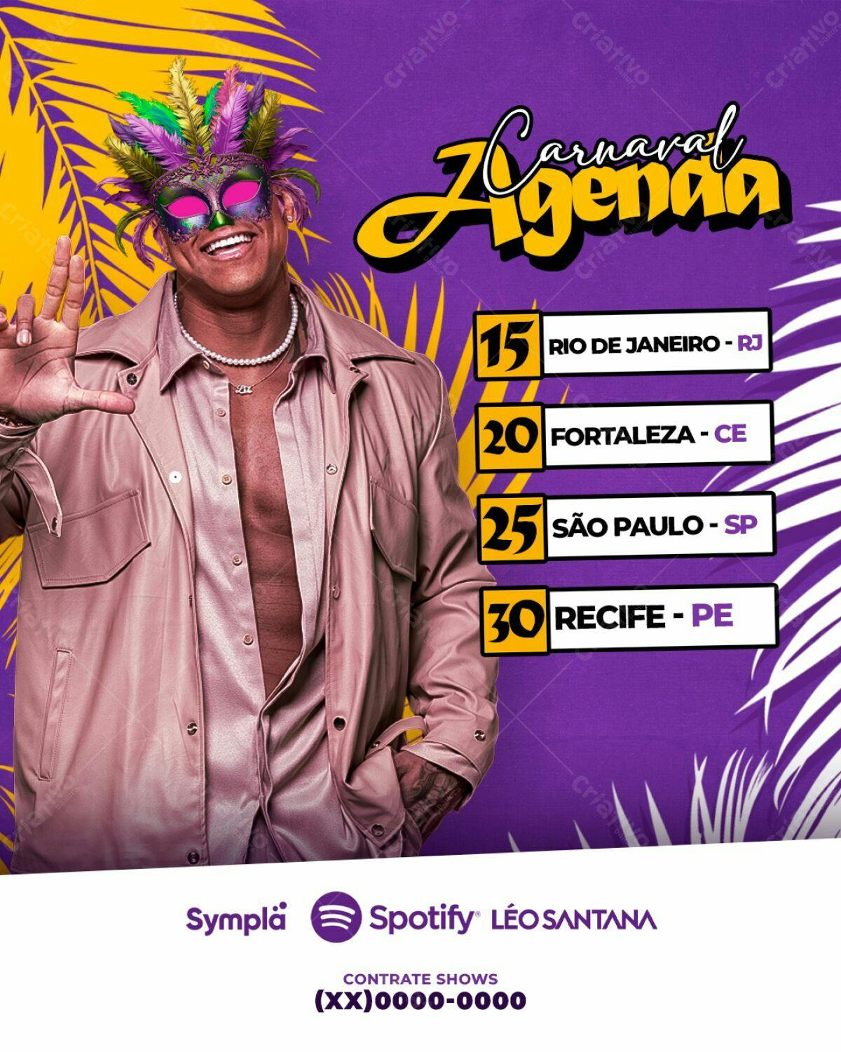 Flyer Carnaval Léo Santana PSD Editável