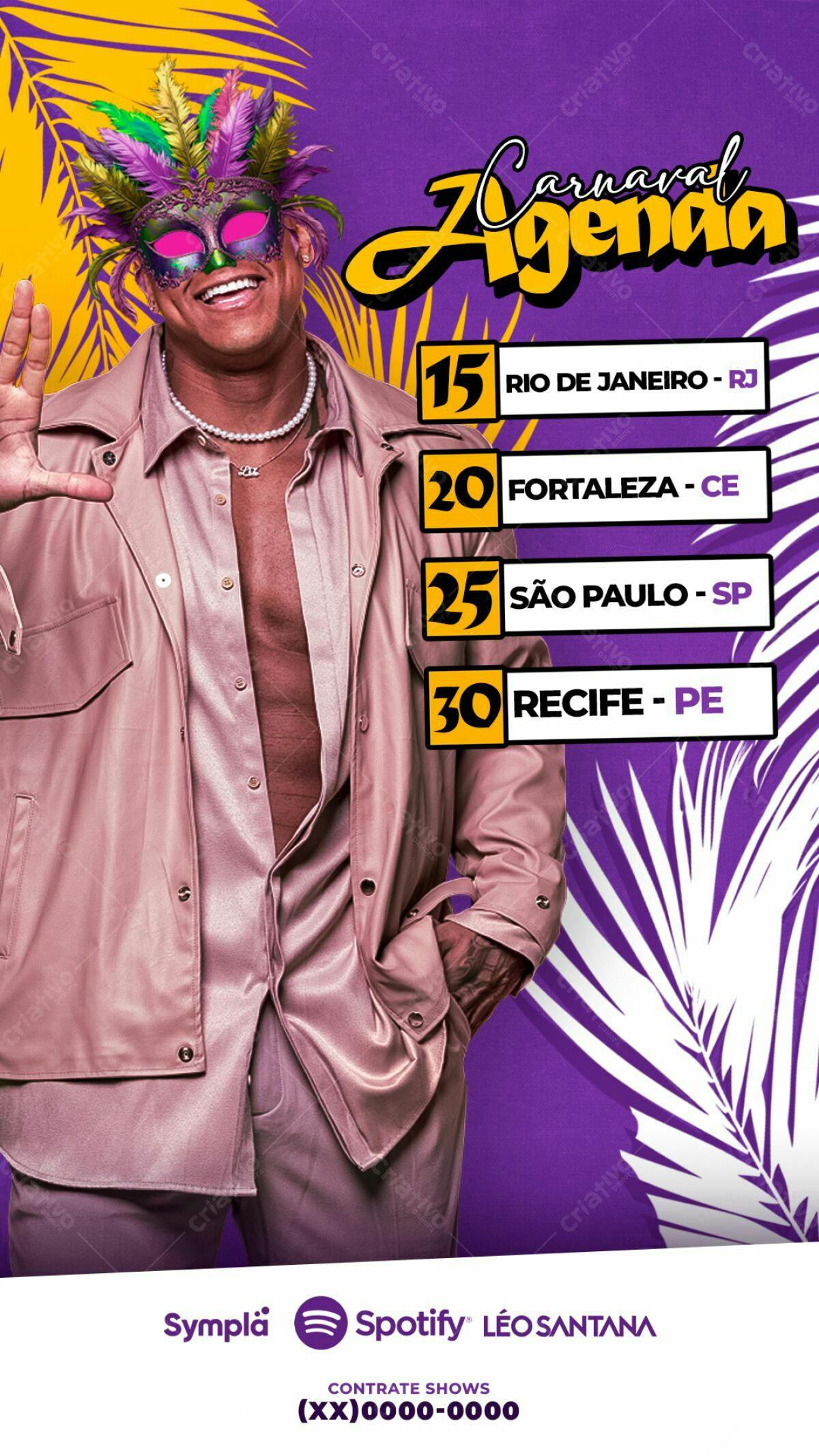Flyer Carnaval Léo Santana PSD Editável