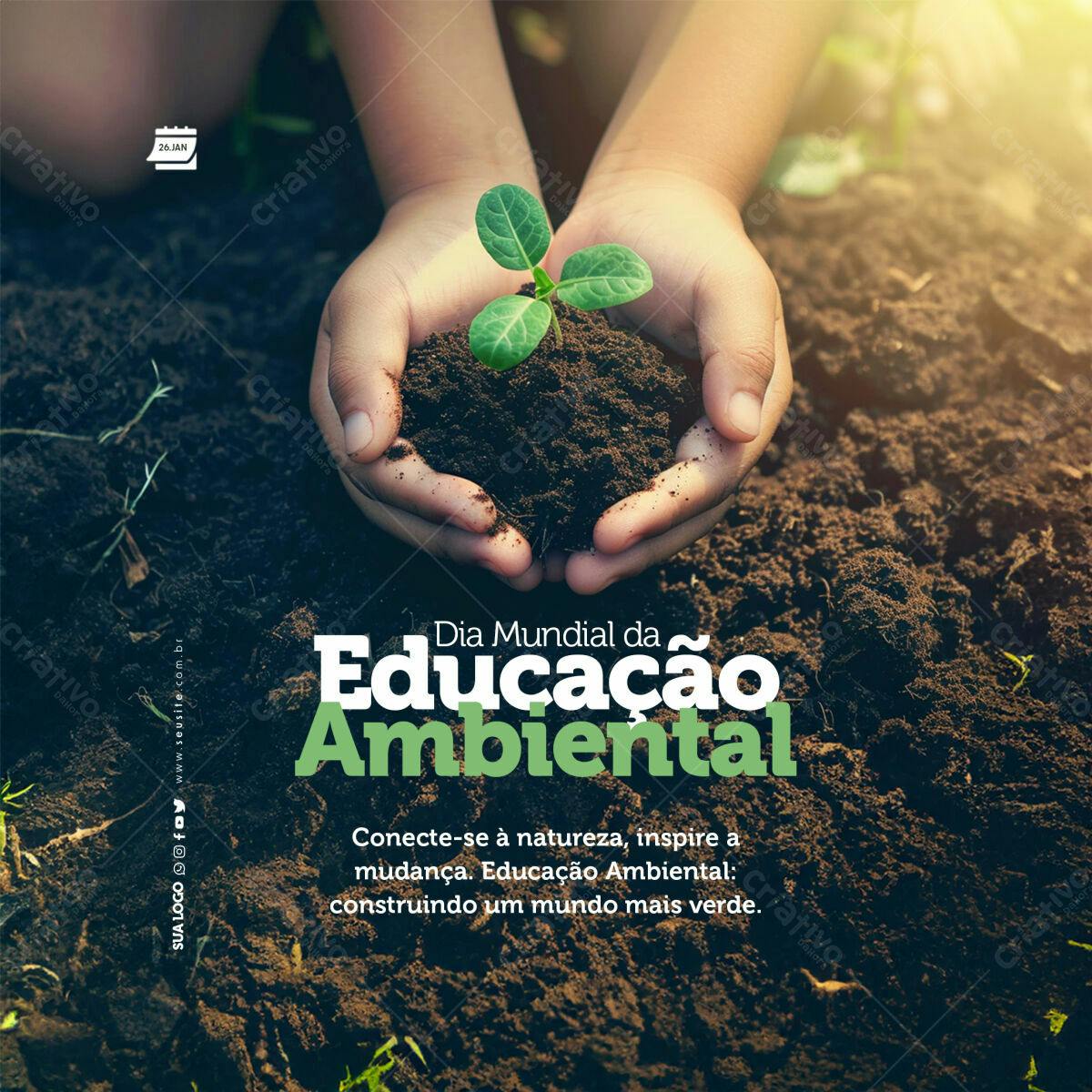 Post para Dia Mundial da Educação Ambiental PSD Editável