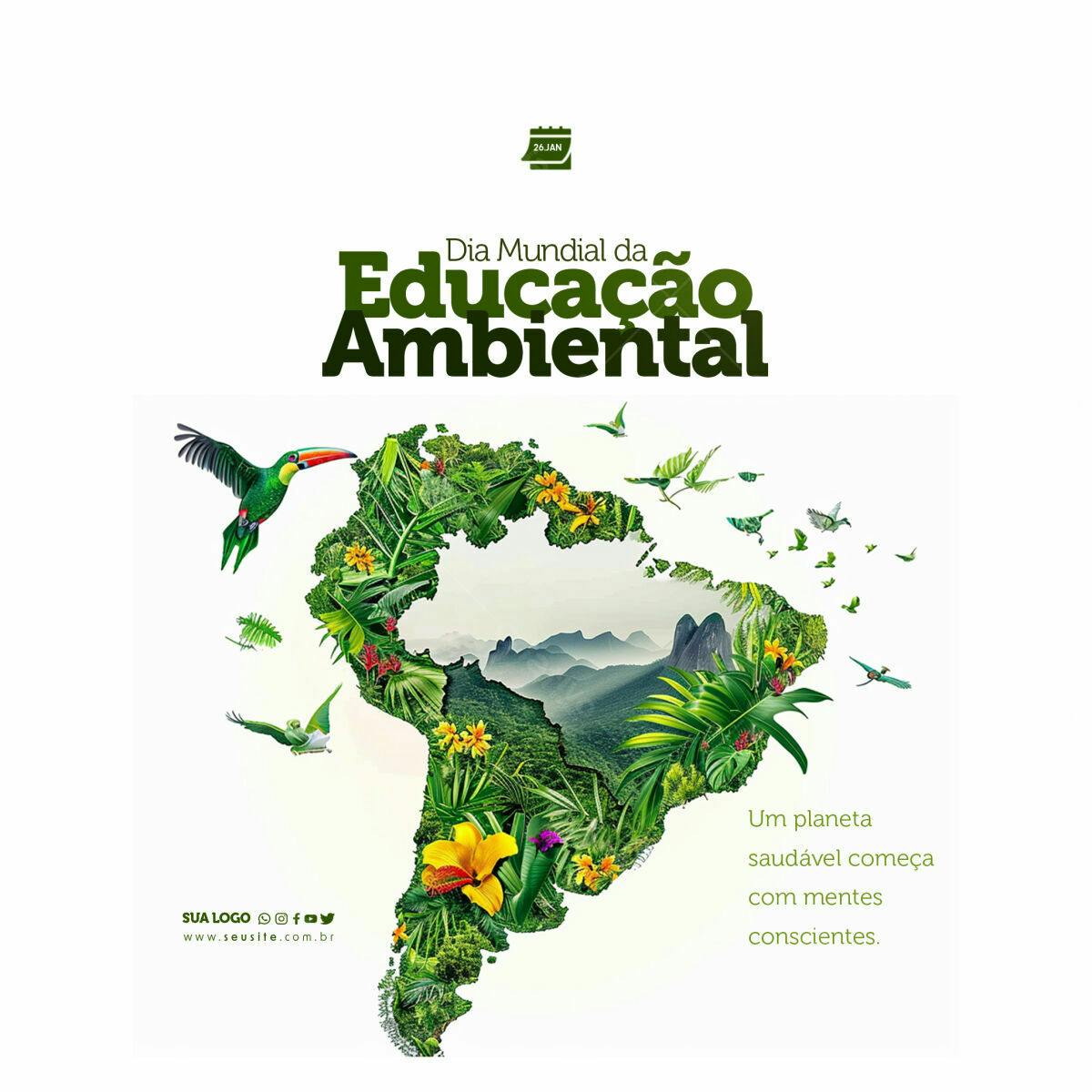 Flyer Dia Mundial da Educação Ambiental PSD Editável
