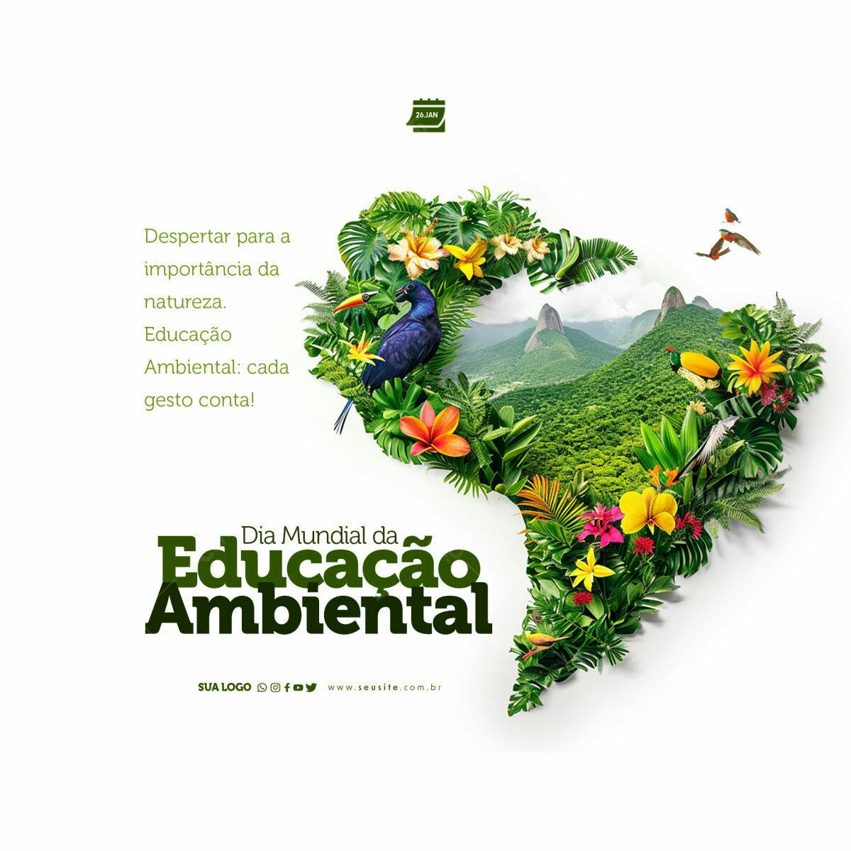 Flyer Dia Mundial da Educação Ambiental PSD Editável