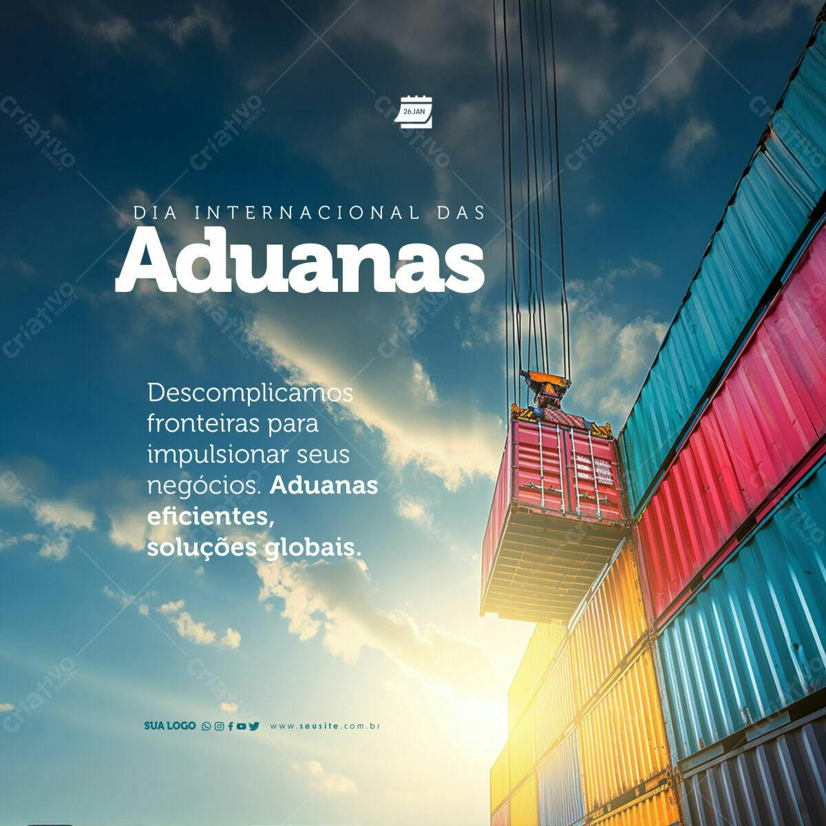 Post para Dia Internacional das Aduanas PSD Editável