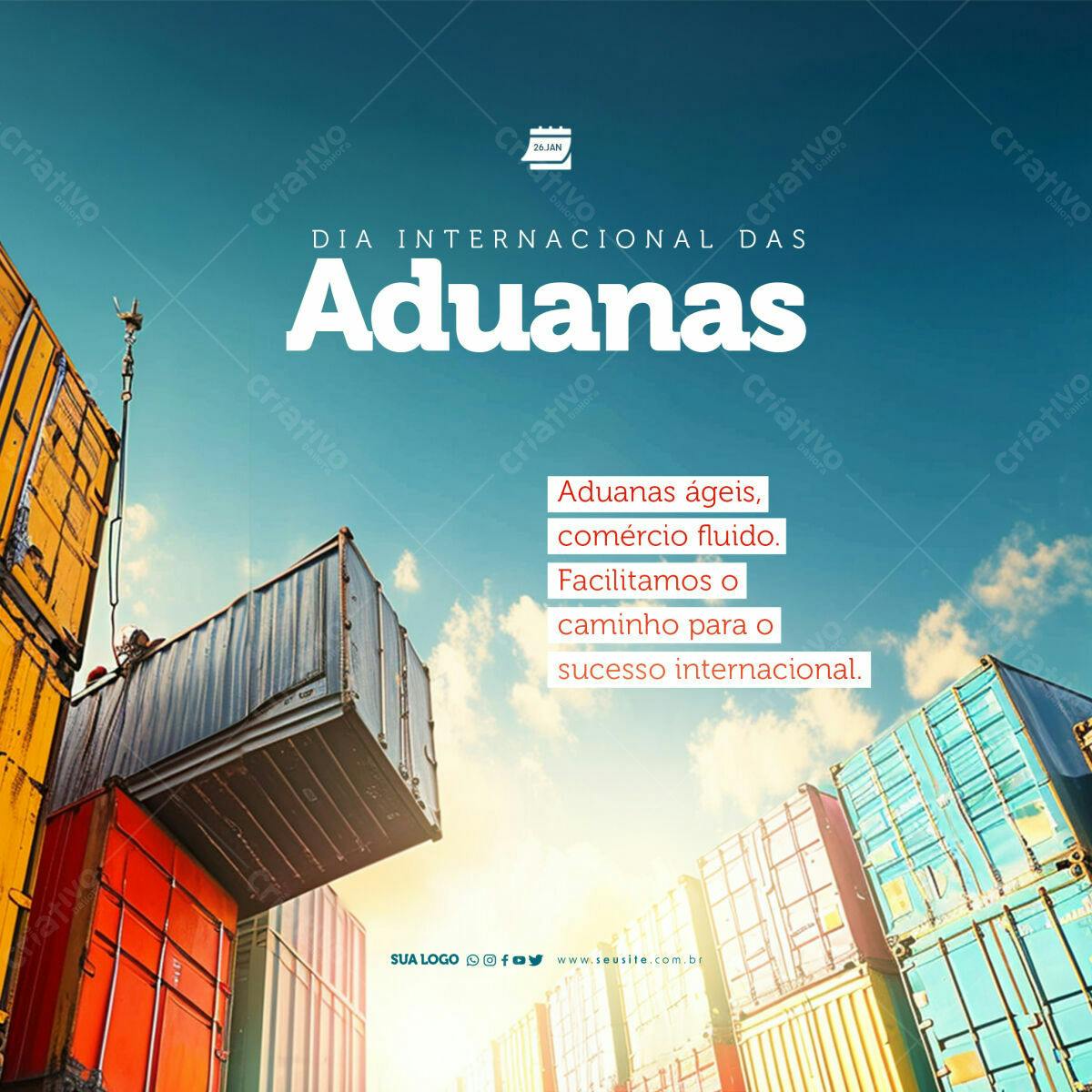 Post para Dia Internacional da Aduana PSD Editável