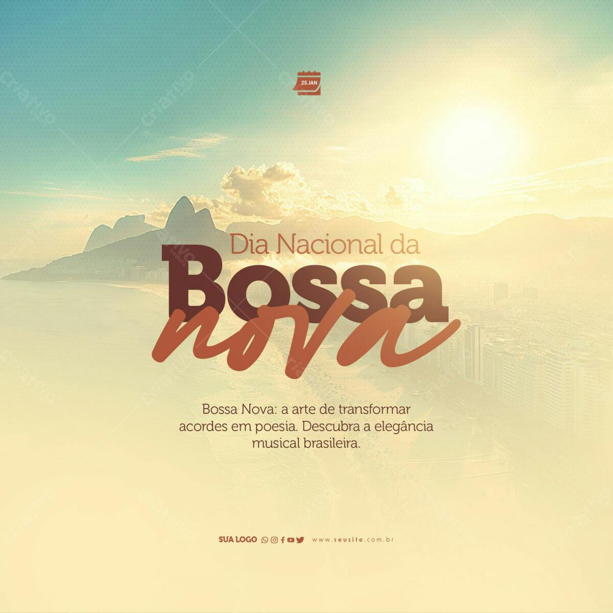 Flyer Dia Nacional da Bossa Nova PSD Editável
