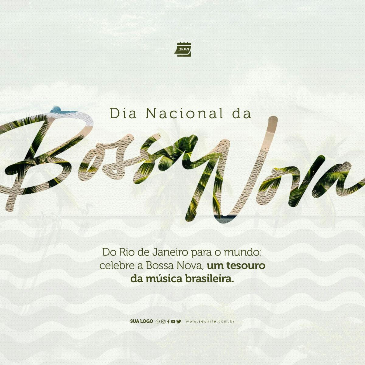 Post para o Dia Nacional da Bossa Nova PSD Editável