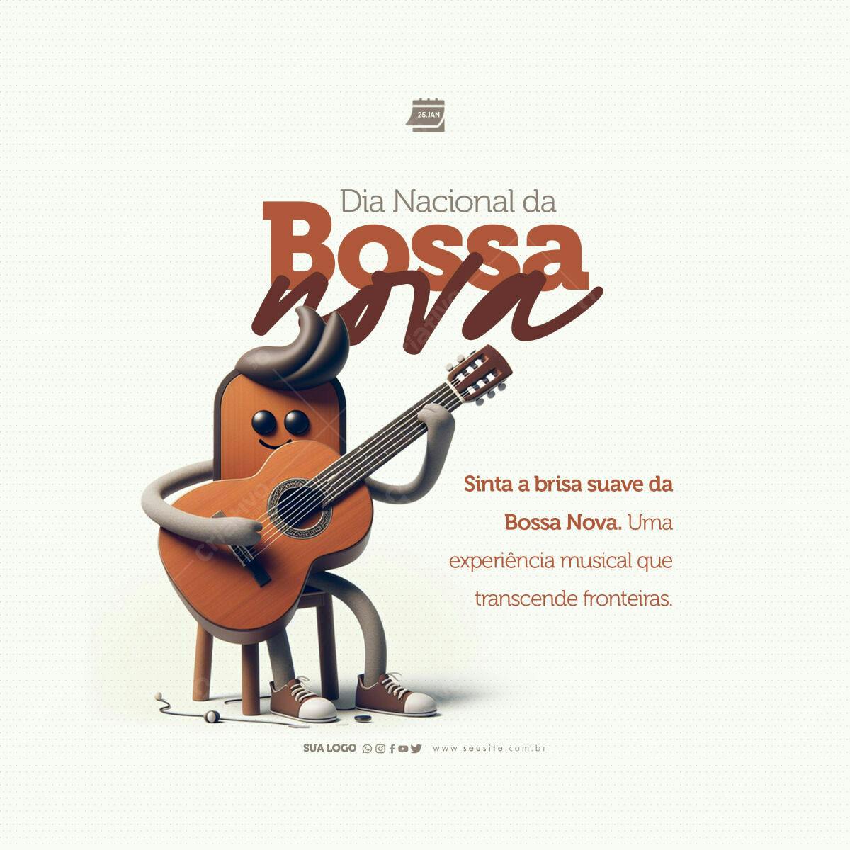 Flyer Dia Nacional da Bossa Nova PSD Editável