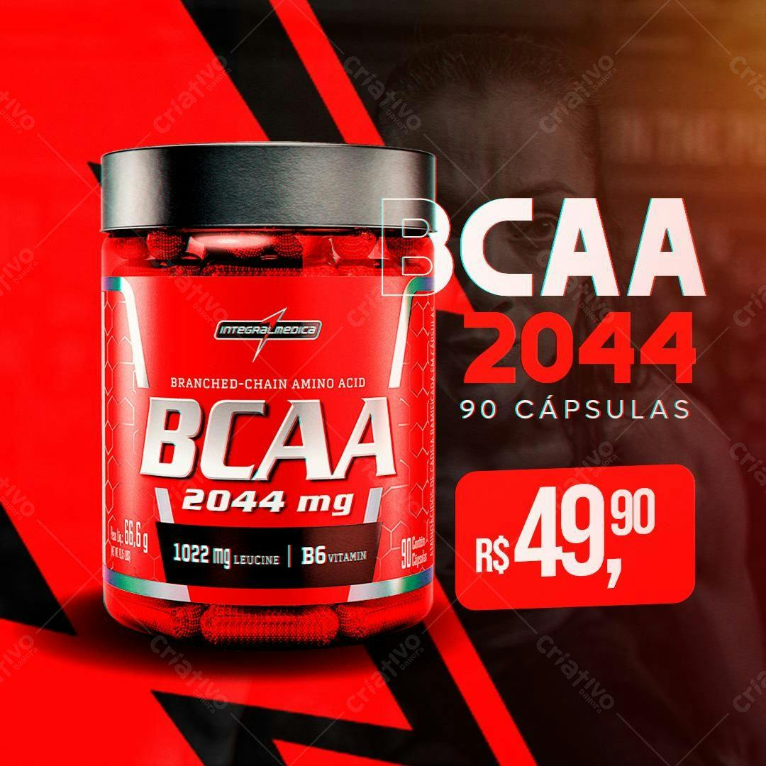 Flyer Suplemento BCAA 2044mg PSD Editável