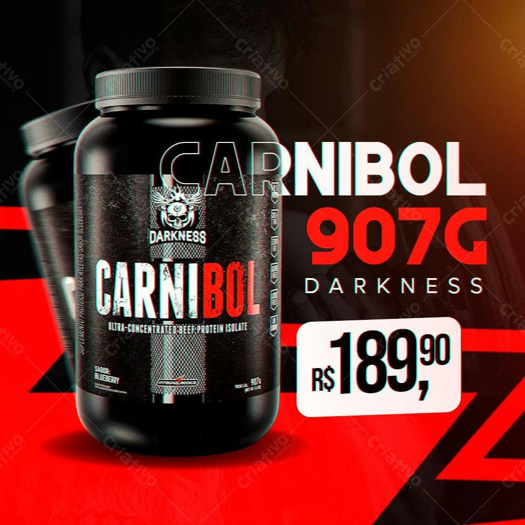 Flyer para Suplemento Carníbol 907g PSD Editável