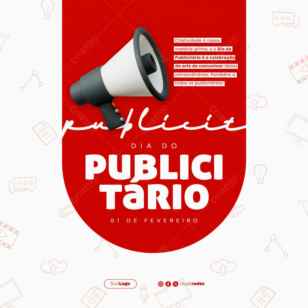 Flyer Dia do Publicitário PSD Editável
