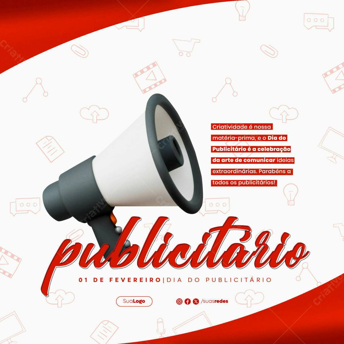 Flyer Dia do Publicitário PSD Editável