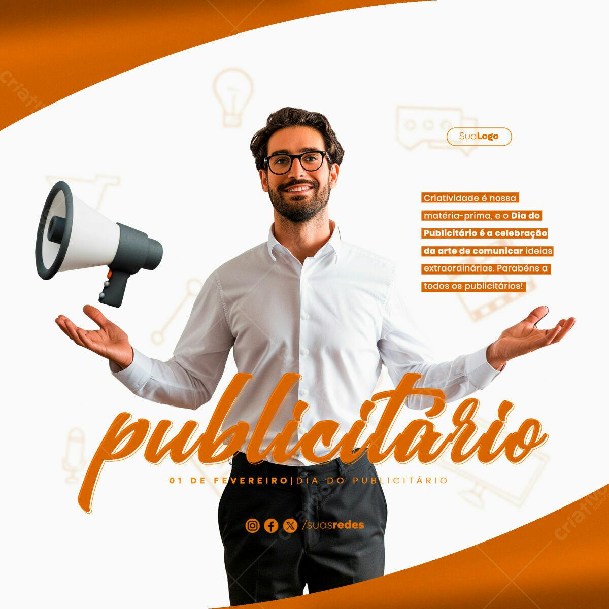Flyer Dia do Publicitário PSD Editável