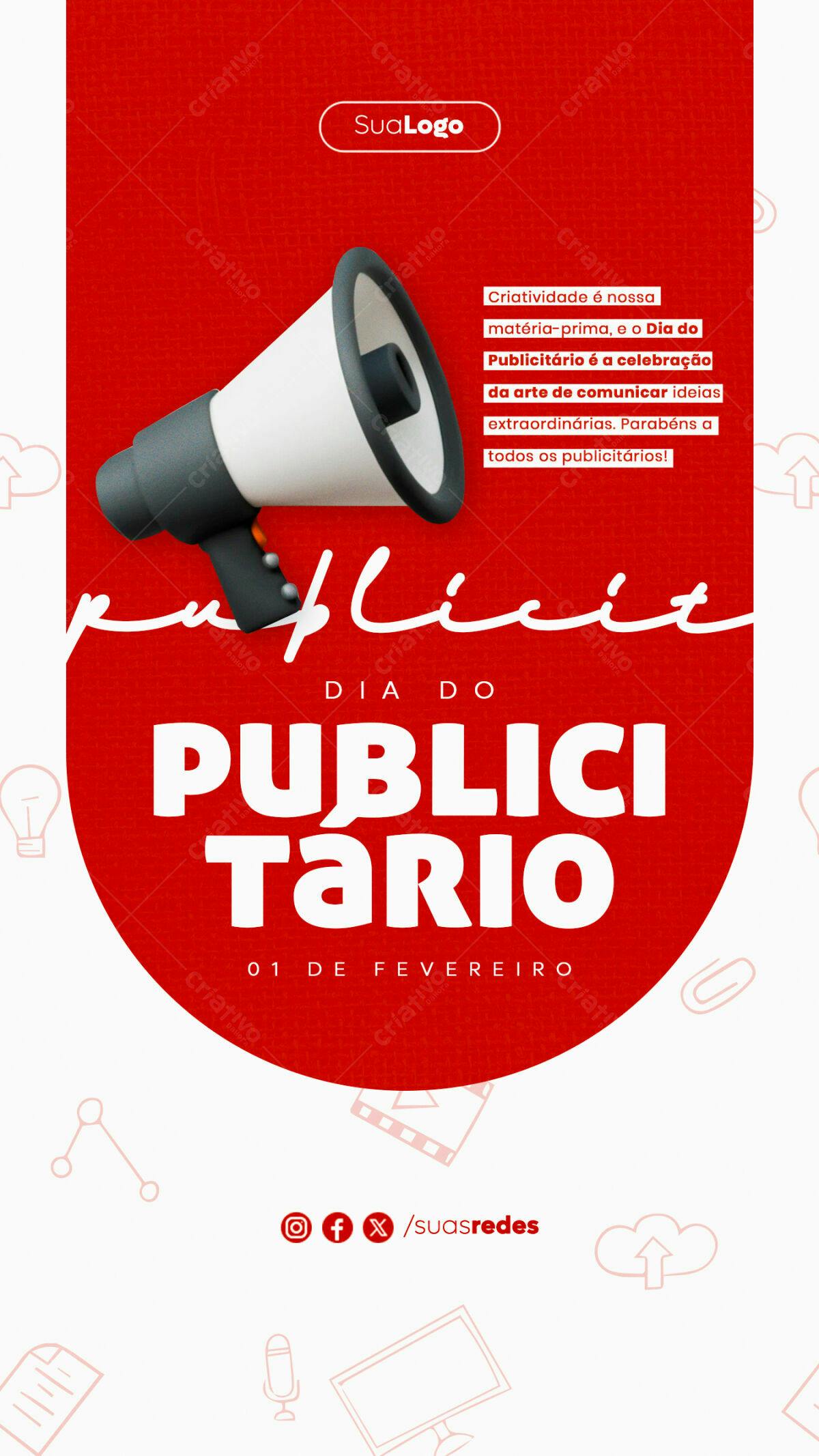 Flyer Dia do Publicitário PSD Editável