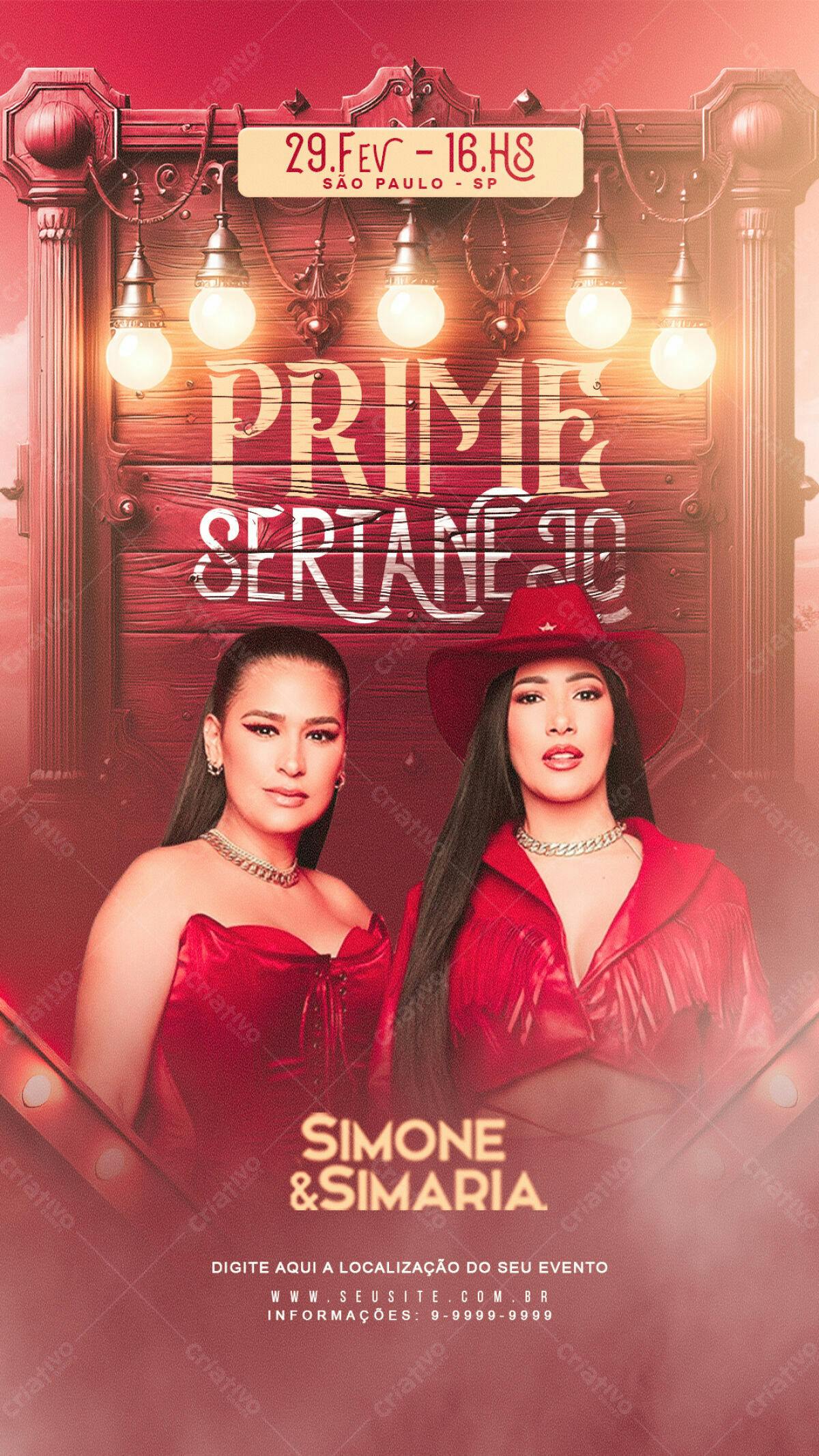 Flyer para Show Simone & Simaria PSD Editável