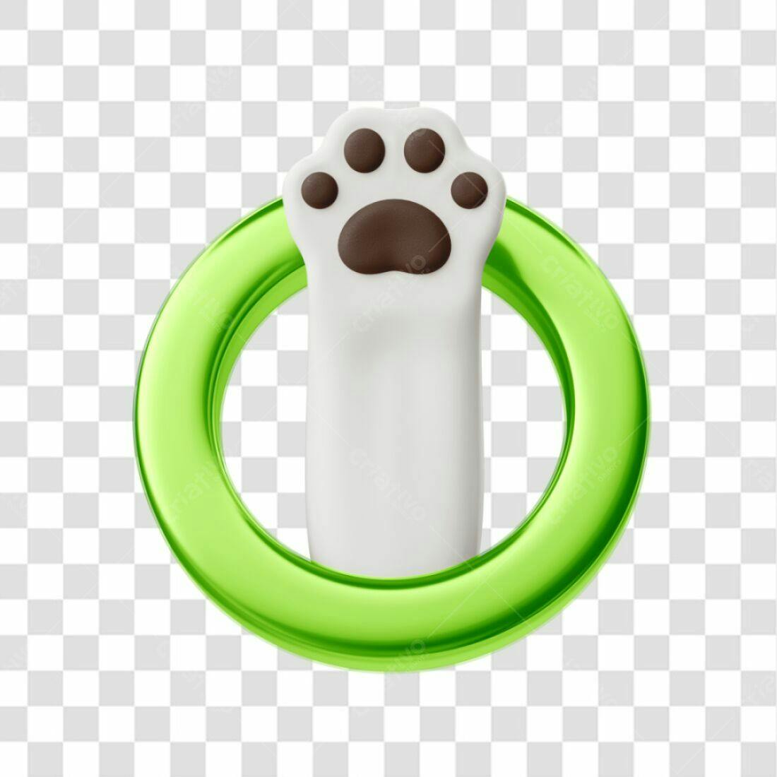 Ícone pata de animal verde e branco PNG com fundo transparente