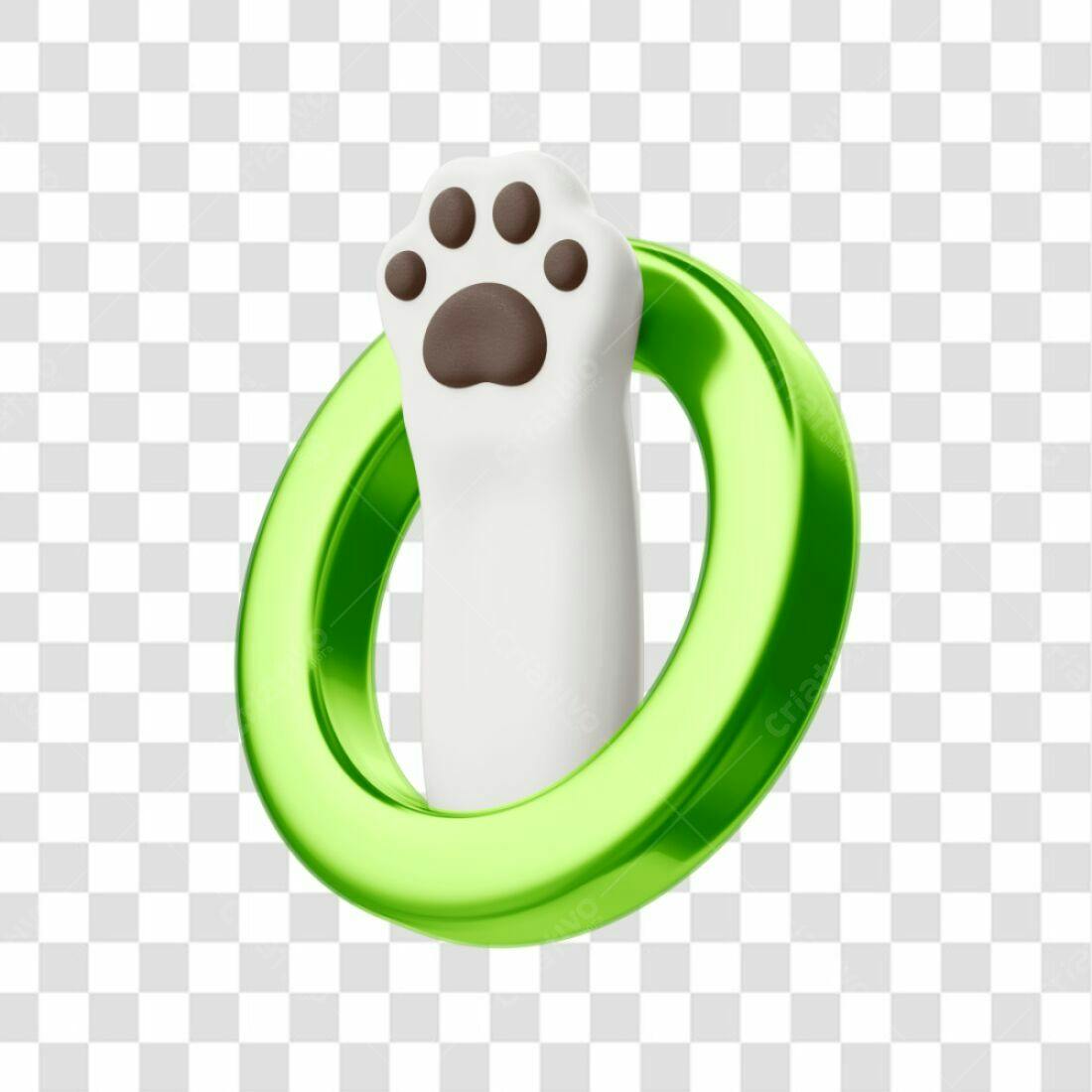 Ícone pata de gato verde PNG com fundo transparente