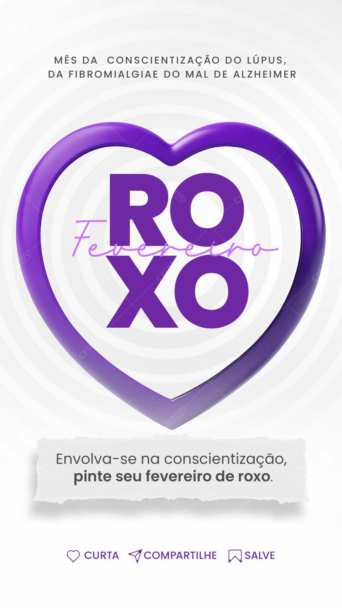 Post para o Fevereiro Roxo PSD Editável
