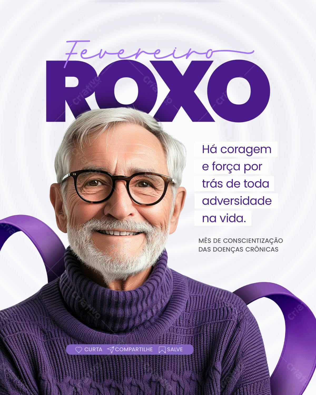 Post PSD para Fevereiro Roxo PSD Editável